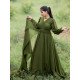 Designer Mehendi color Gown For Pre Wedding