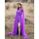 Designer Purple Color Pre Wedding Tail Gown