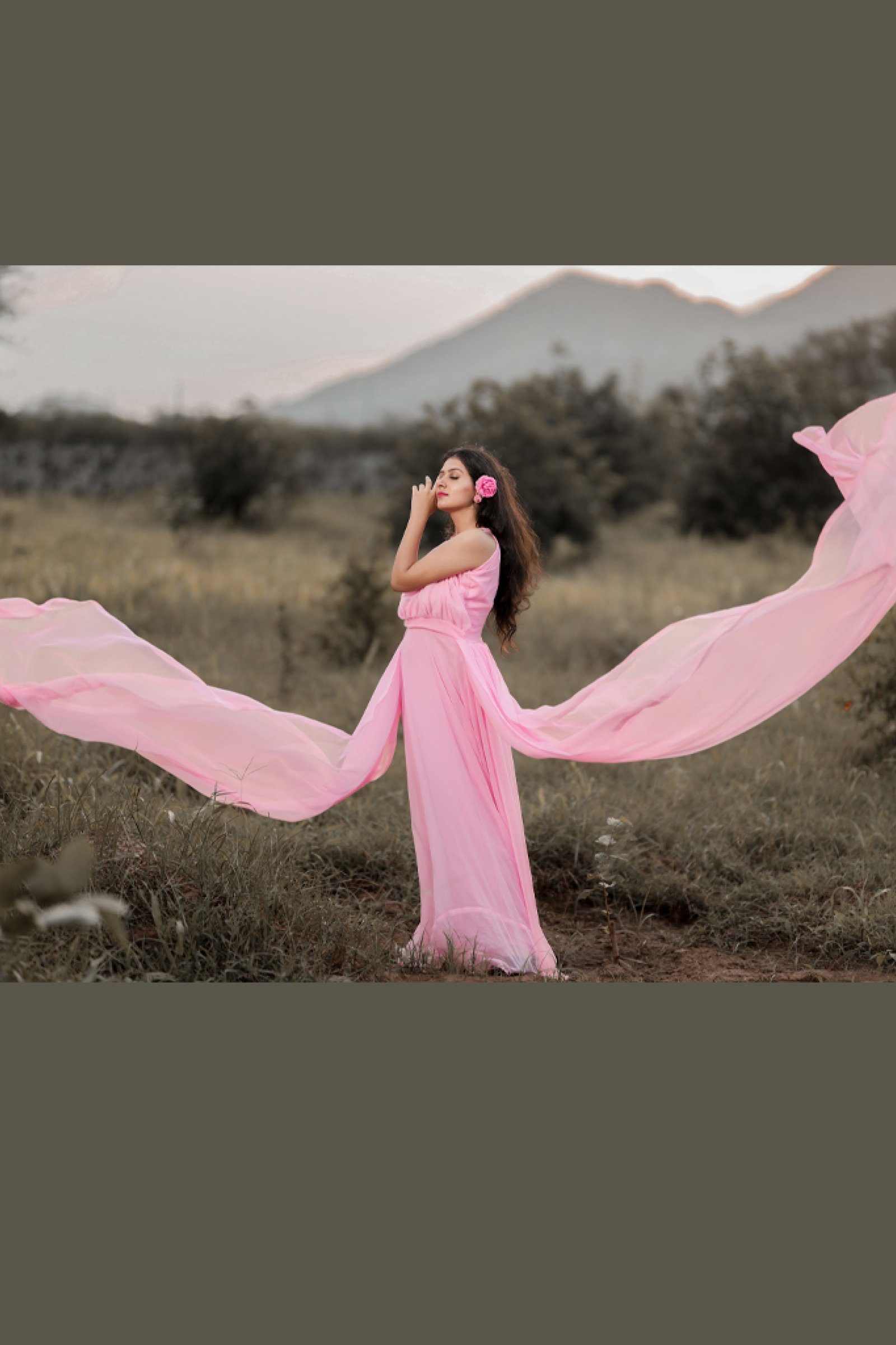 Designer Pink Gown For Pre Wedding