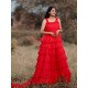 Designer MultiLayer Red Color Gown