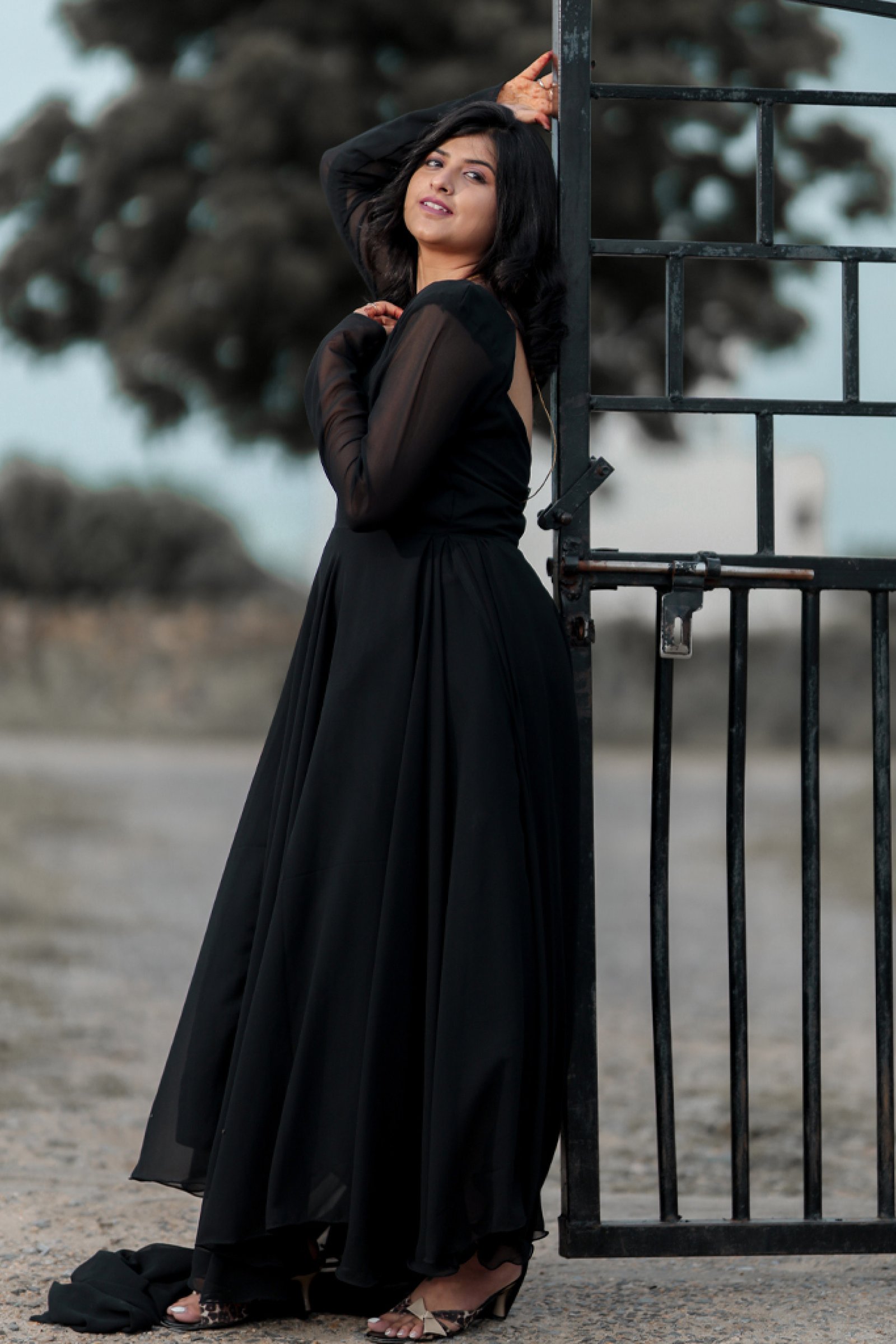 Designer Black Pre Wedding Gown
