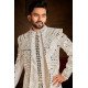 Designer Off White Mirror & Multi Color Handwork Indo For Men