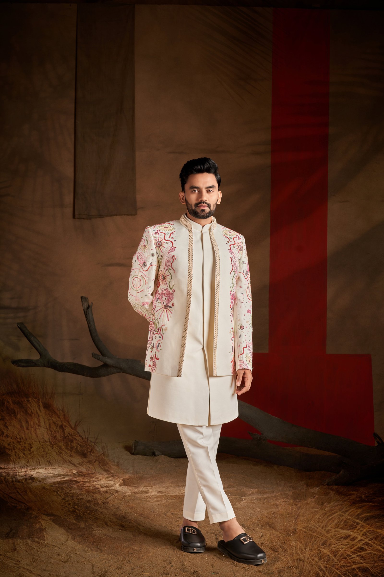 Designer Pink Multicolor Handwork Indo For Wedding