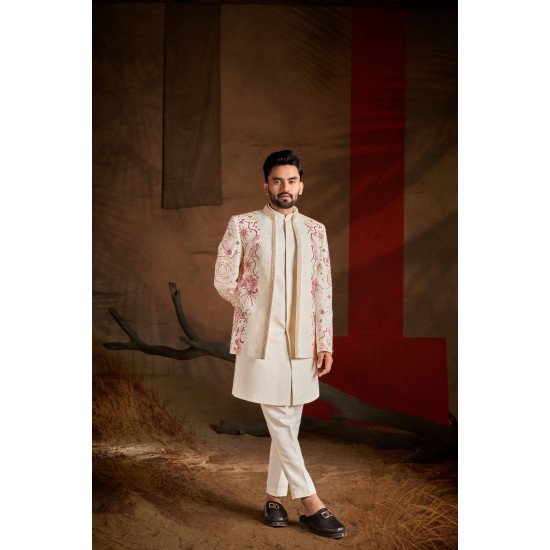 Designer Pink Multicolor Handwork Indo For Wedding