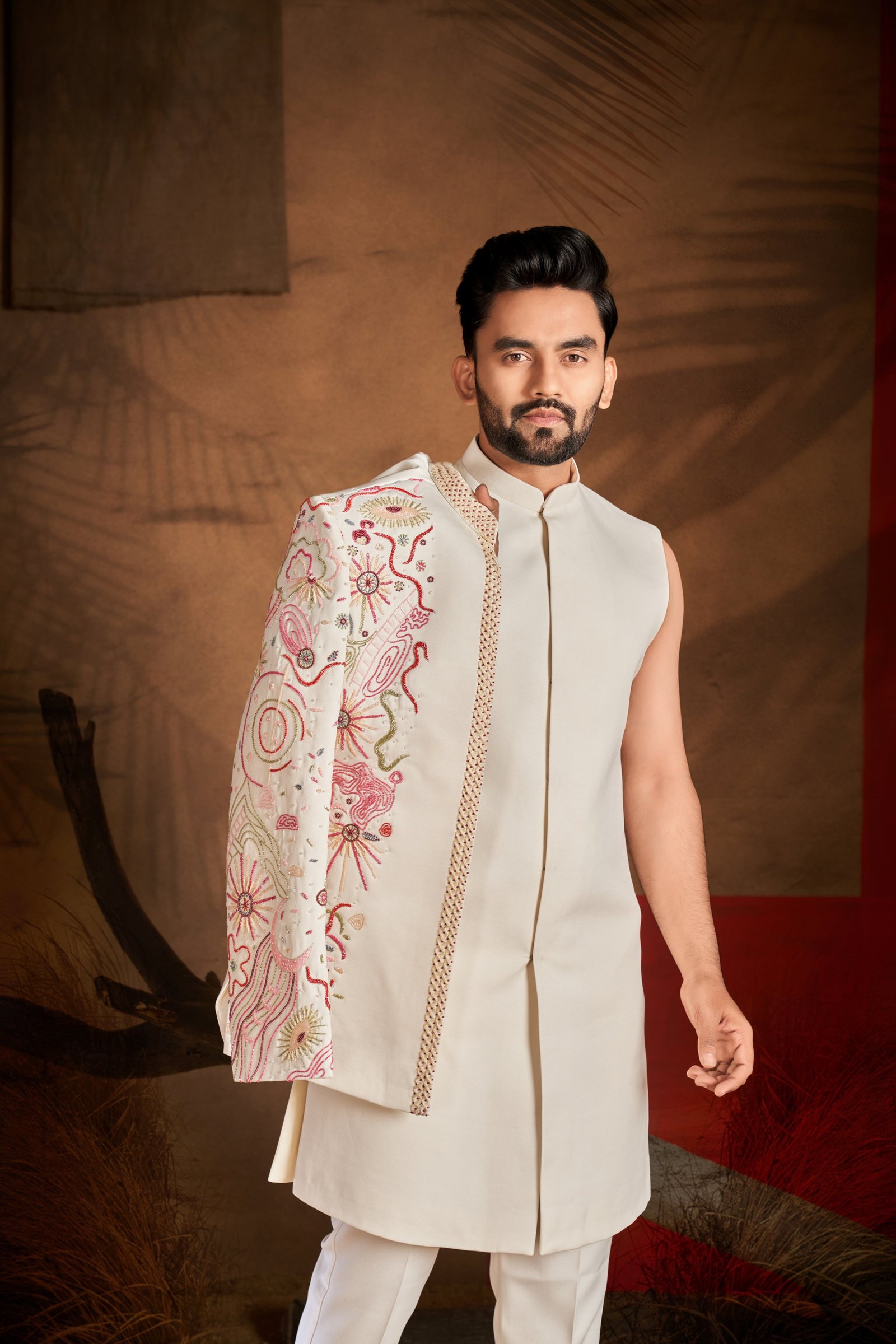 Designer Pink Multicolor Handwork Indo For Wedding