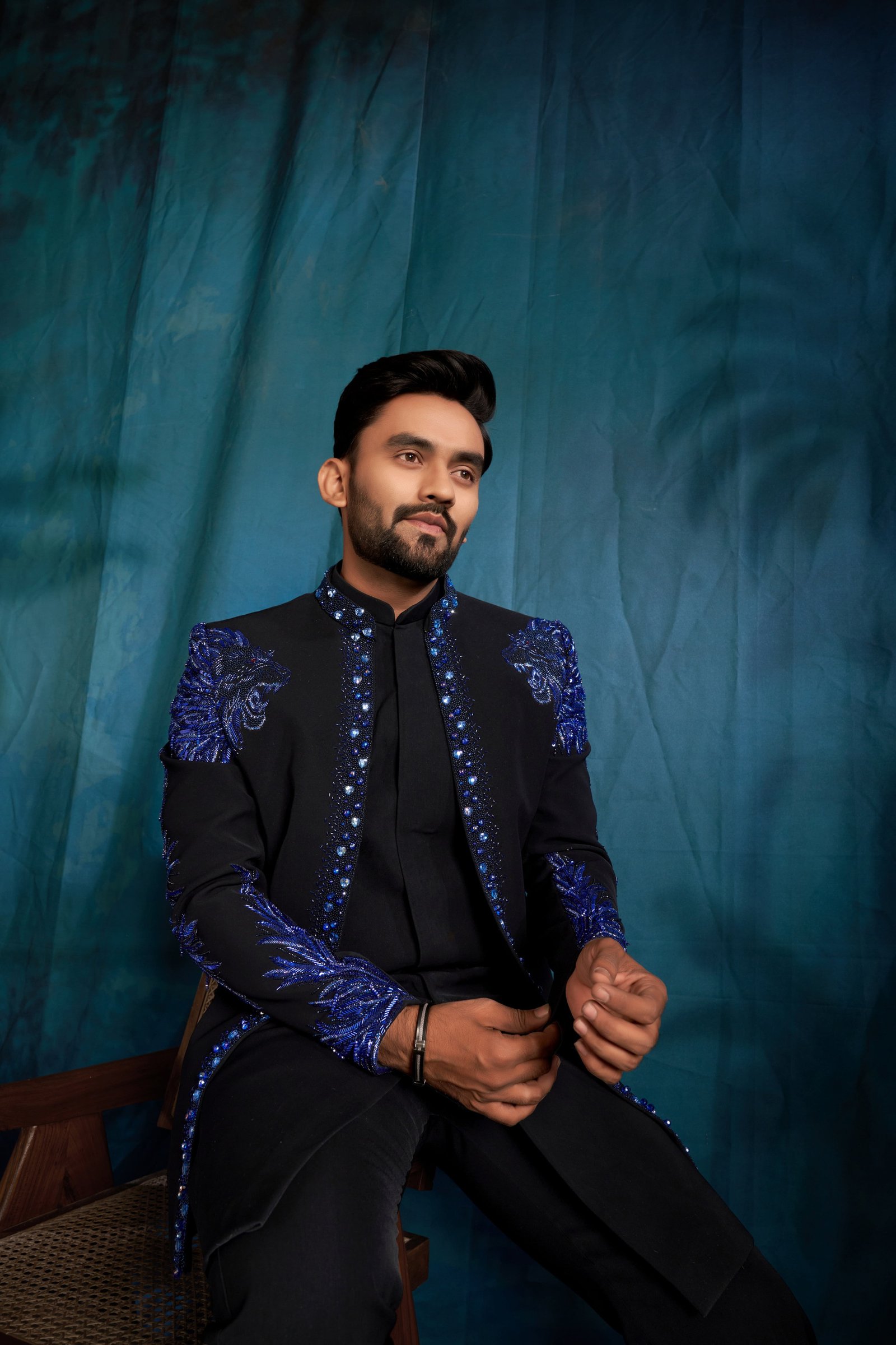 Designer Lion Work Double Pattern Indo For Groom