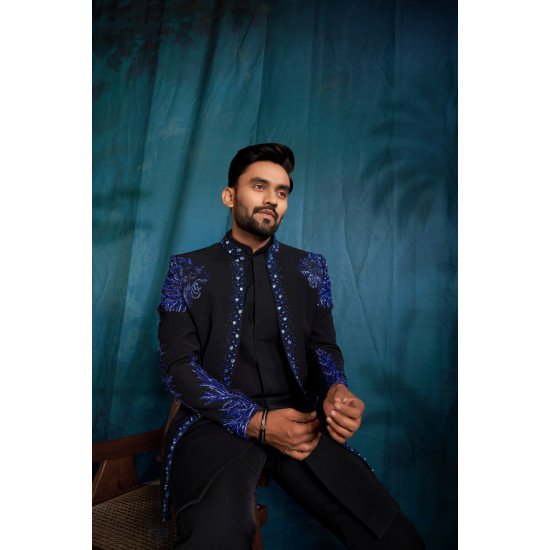 Designer Lion Work Double Pattern Indo For Groom