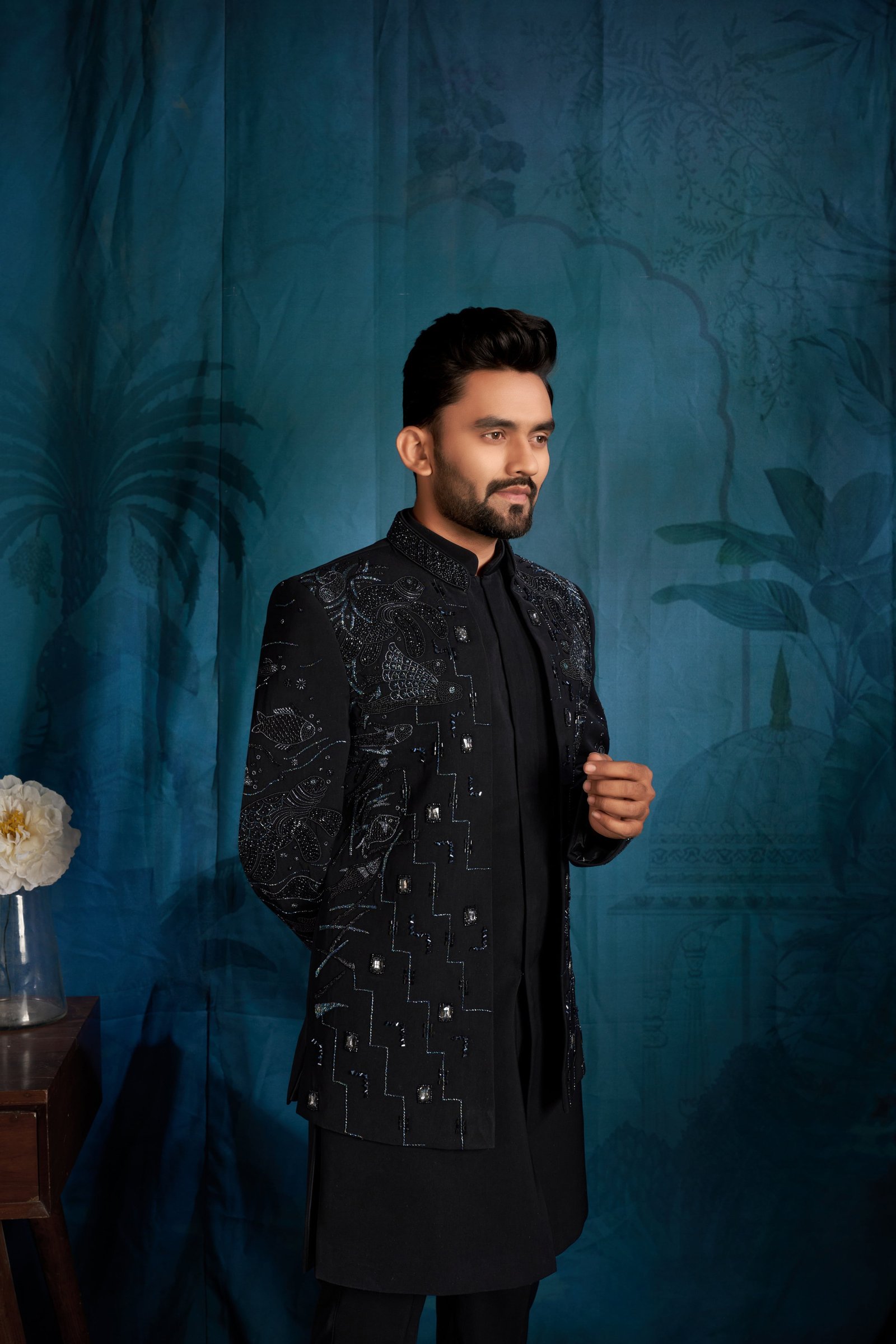Designer Handwork Short Pattern Indo For Groom