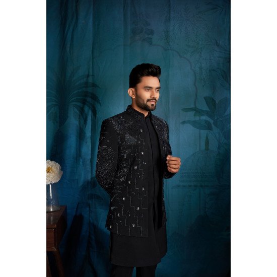 Designer Handwork Short Pattern Indo For Groom