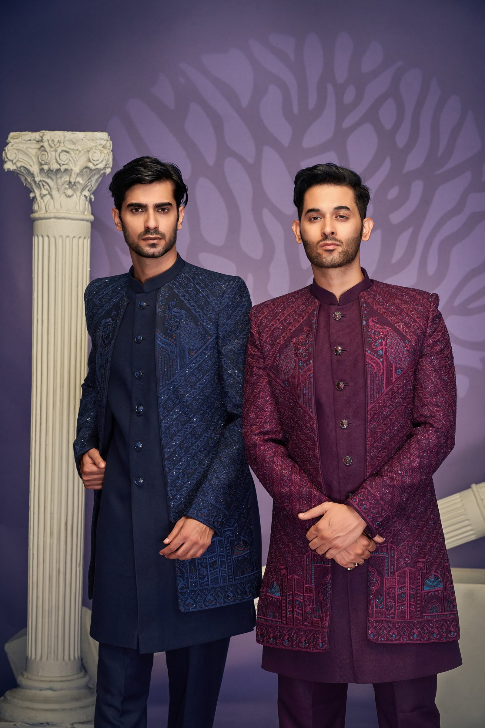 Designer Double Pattern Indo-Western For Men