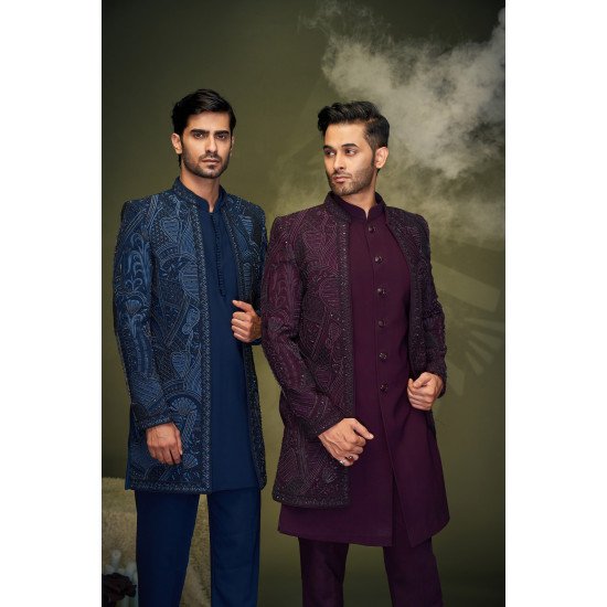 Designer Embroidered & Sequence Work Indo Western For Wedding