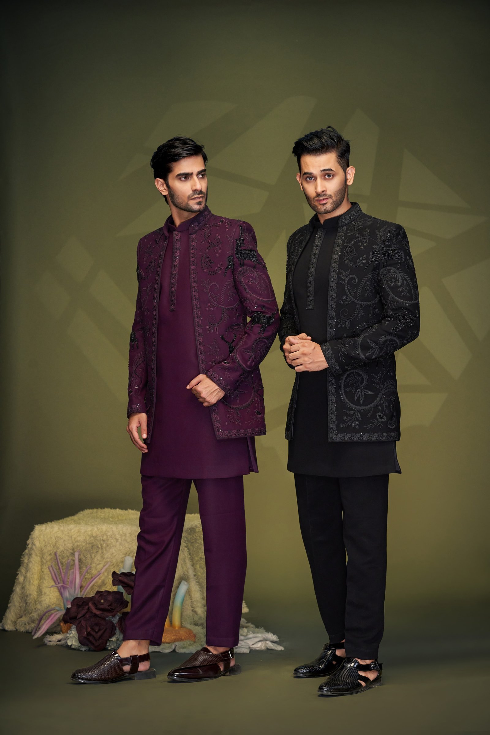 Designer Hand & Thread Short Pattern Indowestern