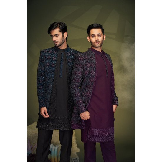 Designer Muticolor Thread And Handwork Double Pattern Indo for Groom