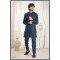 Designer Teal Blue double Pattern Indo For Men