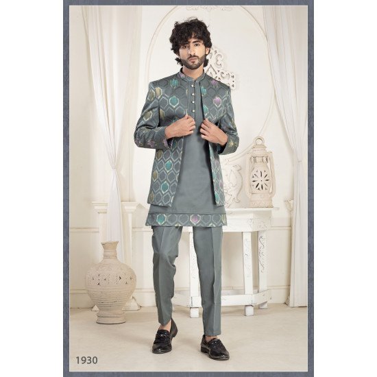 Designer Gray Digital PrintDouble Pattern Indo