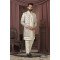 Designer Cream Colored Embroidered Work Indo Western For Wedding