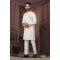 Desiger Cream Color Achkan Pattern Indo For Men