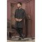 Designer Black Embroidered Work Double Pattern Indowestern