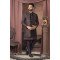 Designer Wine Color Embroidered Work Double Pattern Indo