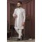 Designer Cream Double Pattern Indo Western For Wedding