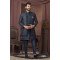Designer Dark Gray Double Patten Wedding Indowestern