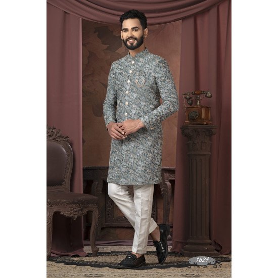 Self Print Indowestern For Men