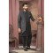 Designer Black Sequence Work Double Pattern Indo For Men