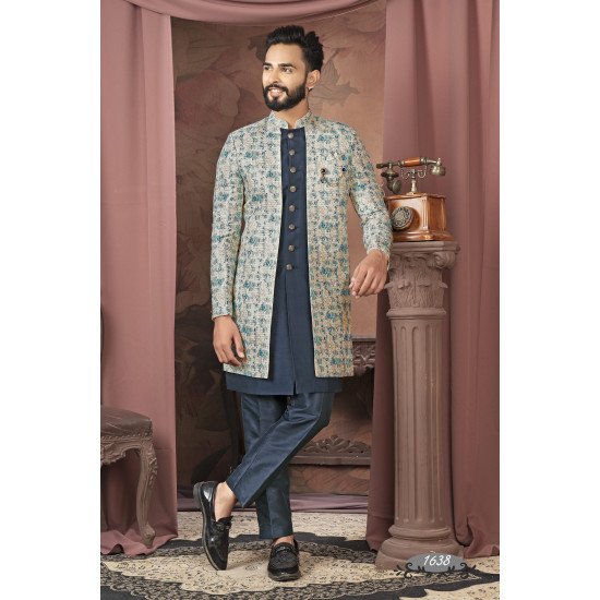 Double Pattern Digital Pattern Indowestern
