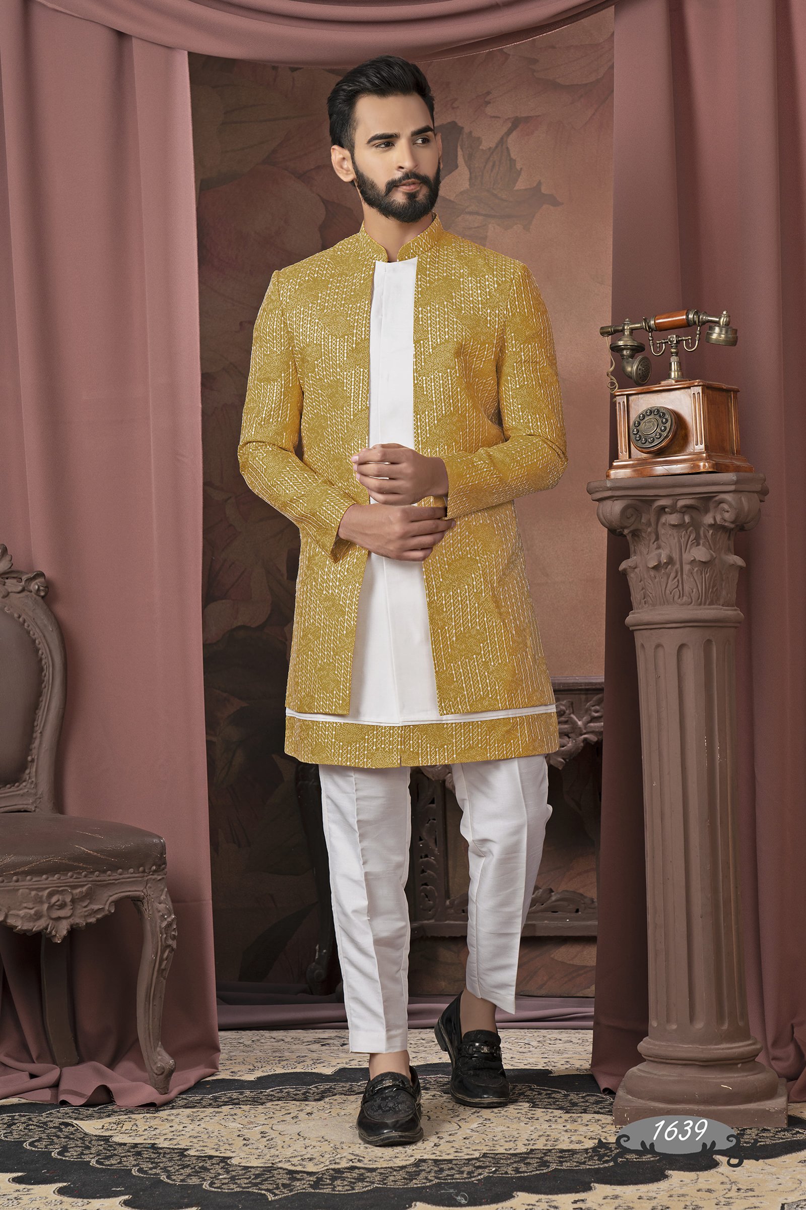 Designer Double Pattern Indo-Western For Haldi