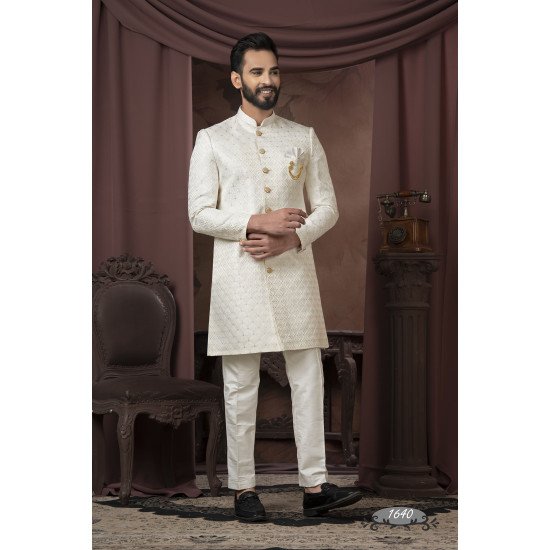 Off White Color Indowestern For Men