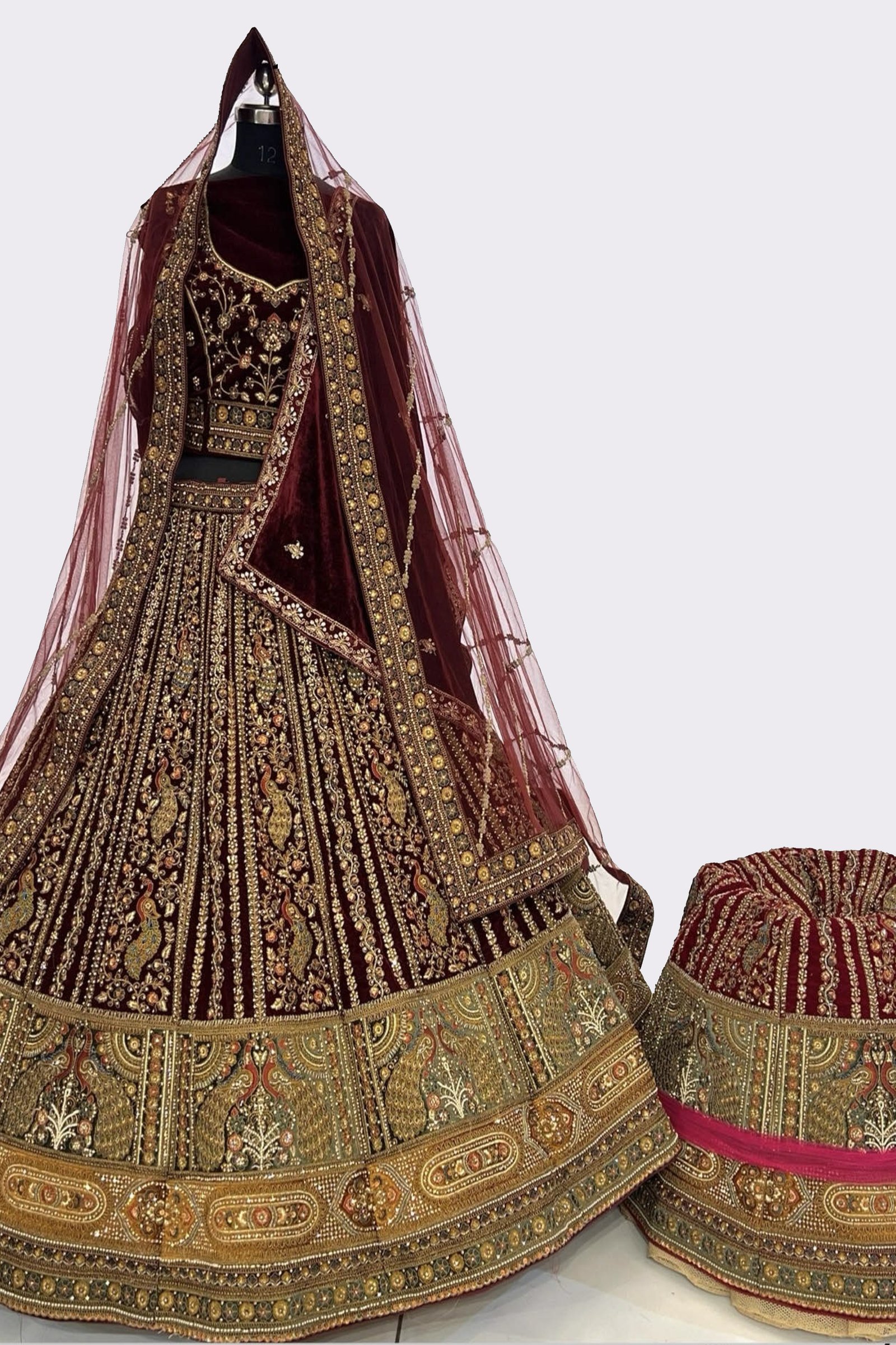 Designer Golden HandWork Bridal Lehenga For Wedding