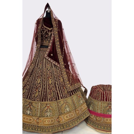 Designer Golden HandWork Bridal Lehenga For Wedding