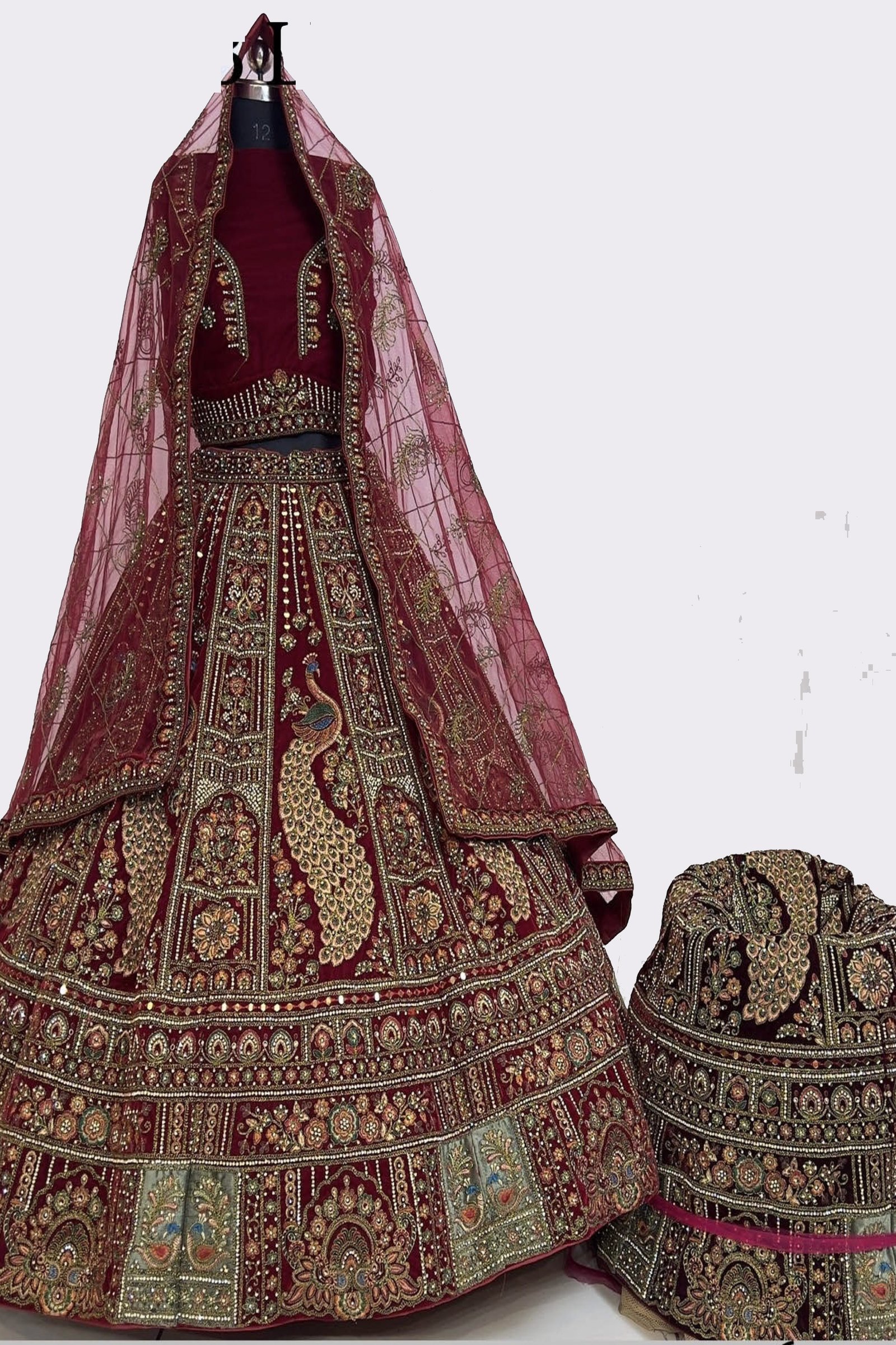 Designer Motif Work Bridal Lehenga For Wedding