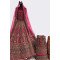 Designer Rani Color Handwork Sherwani For Bride