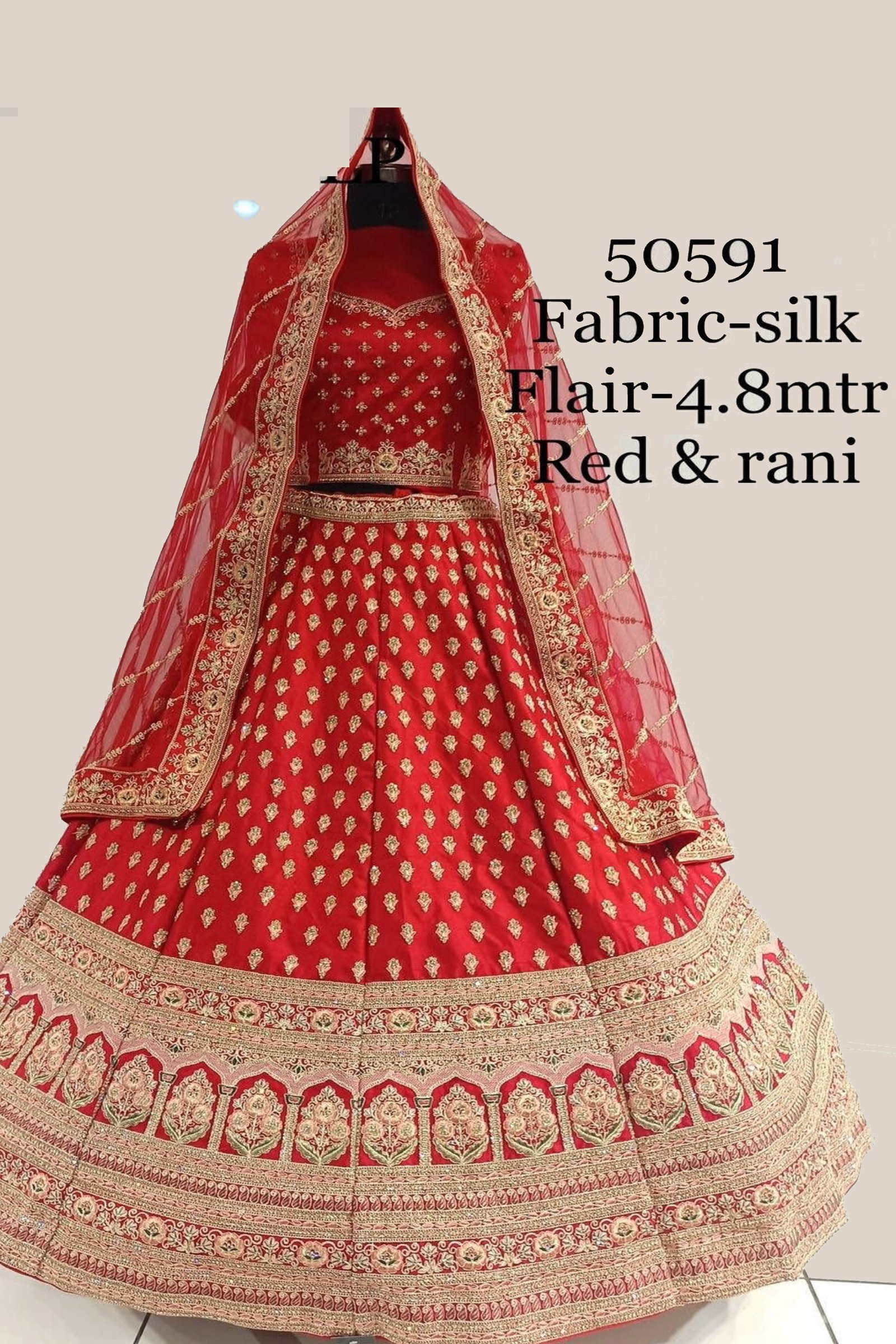 Designer Red Handwork Bridal Lehenga For Wedding 