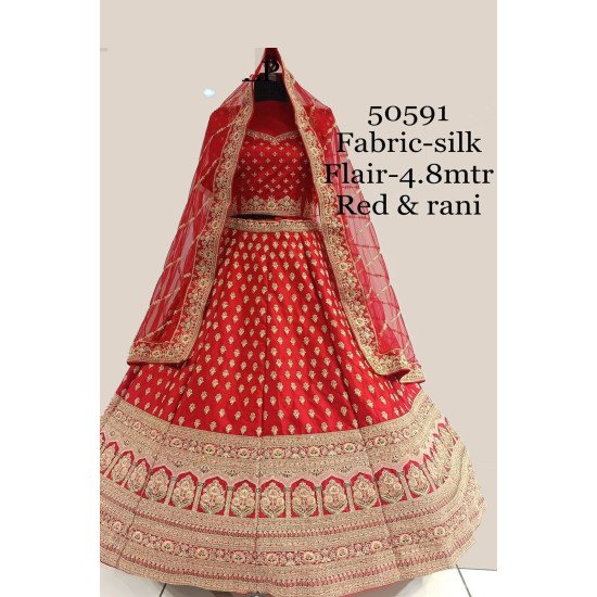Designer Red Handwork Bridal Lehenga For Wedding 