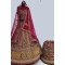 Designer Mehroon Motif Work Bridal Lehenga
