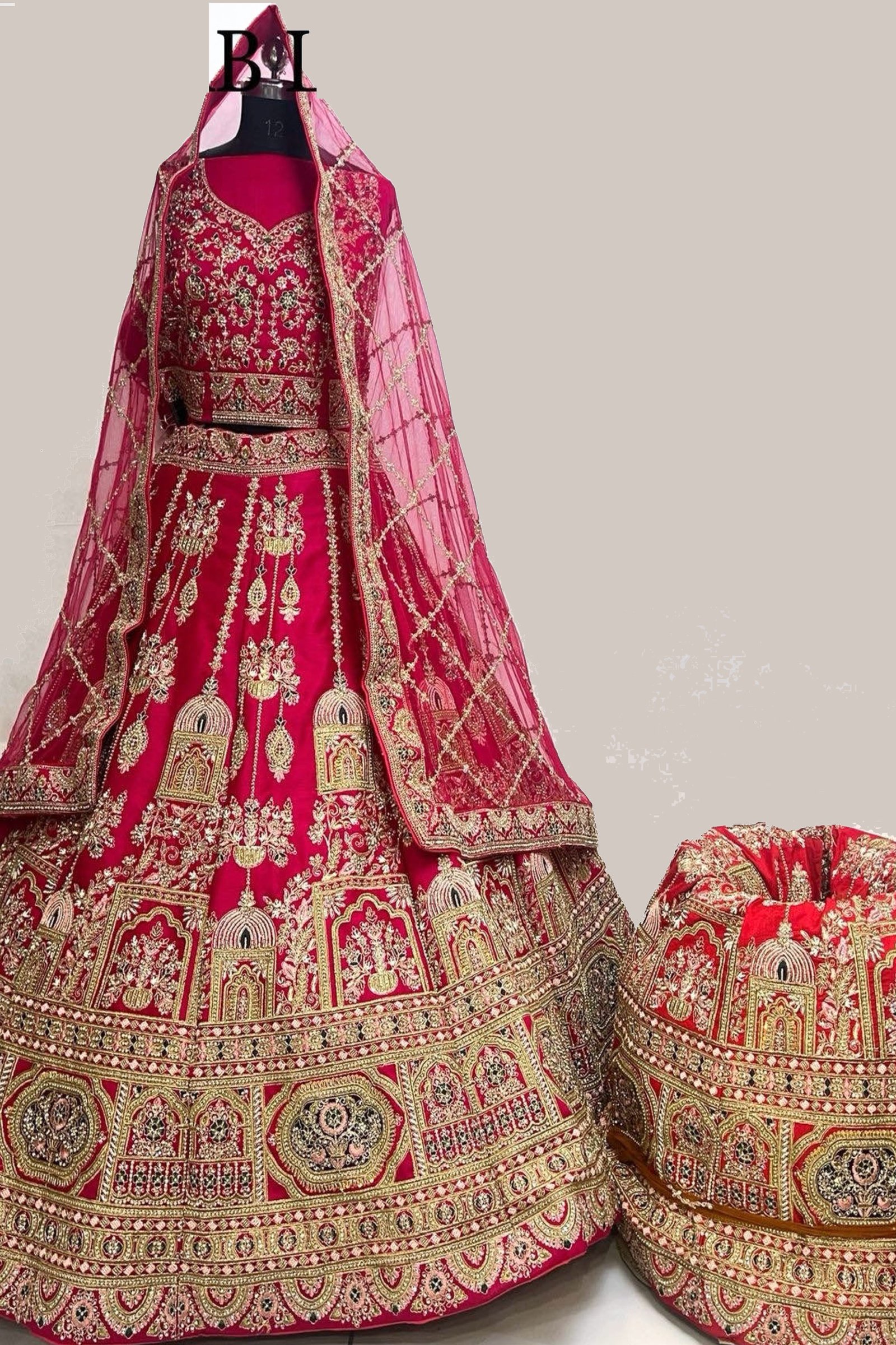 Designer Silk Handwork Bridal Lehenga 