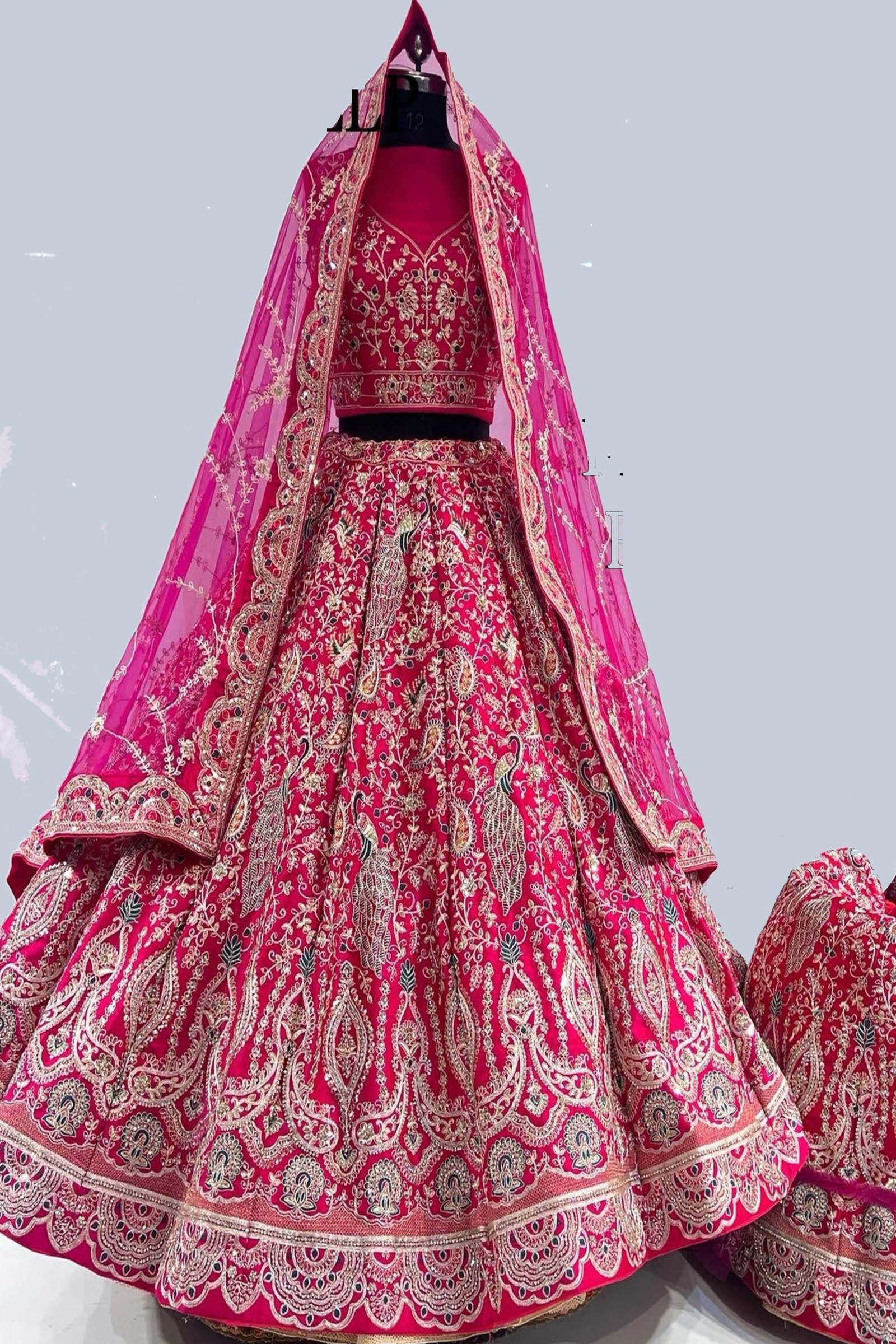 Designer Rani Color Sixteen Kali Heavy Bridal Lehenga