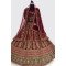 Designer Mehroon Velvet Stone Work Bridal Lehenga