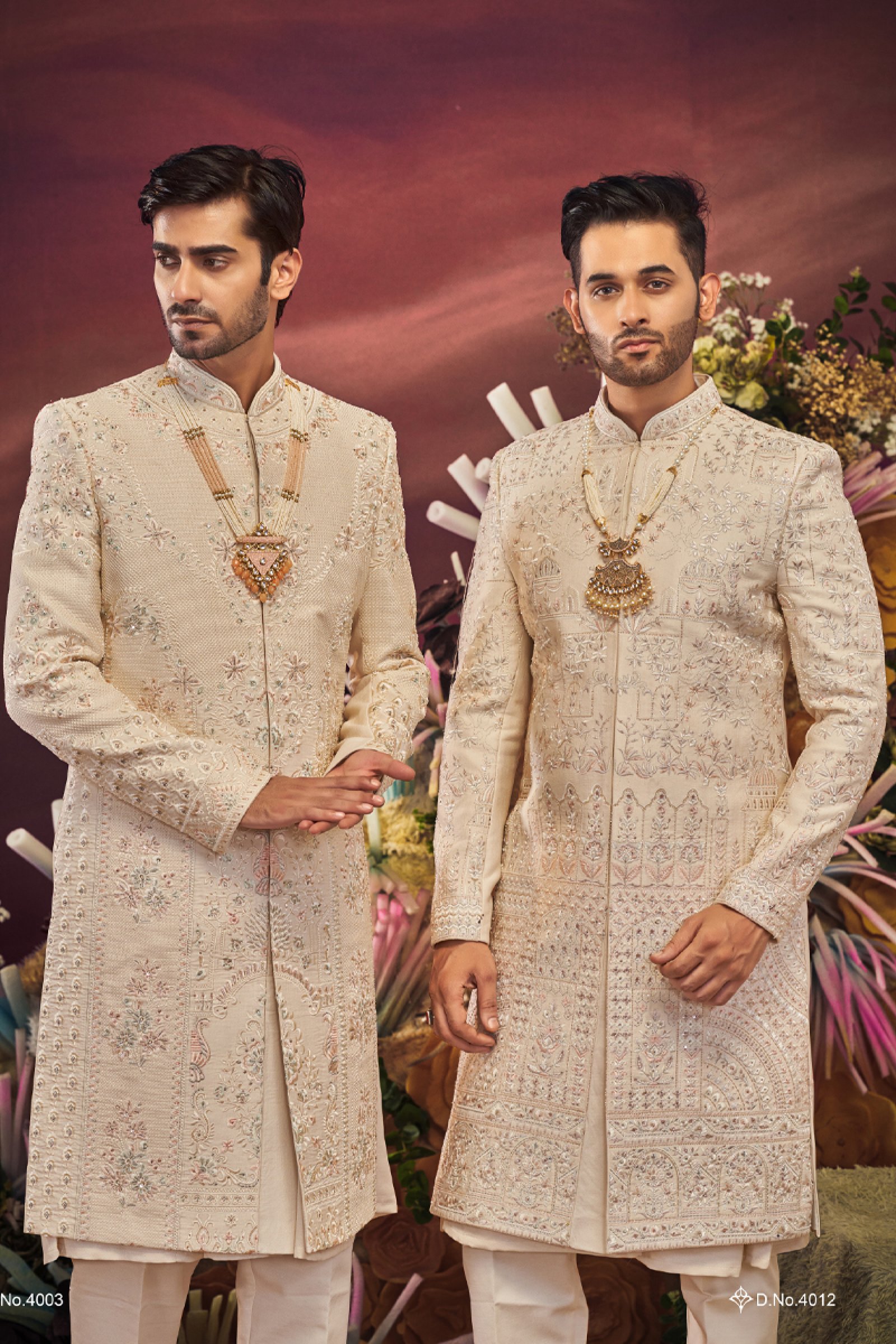 Beige Color Handwork Sherwani For Men