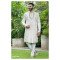 Designer Beige Color Double Pattern Wedding Sherwani For Men