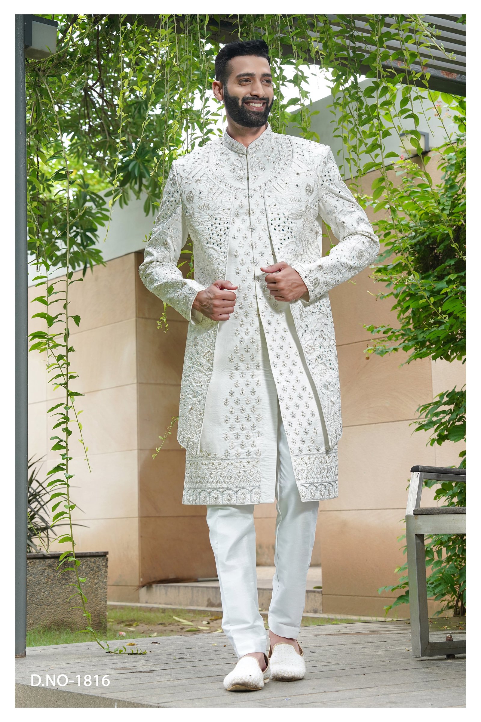 Designer Handwork Wedding Sherwani For Men