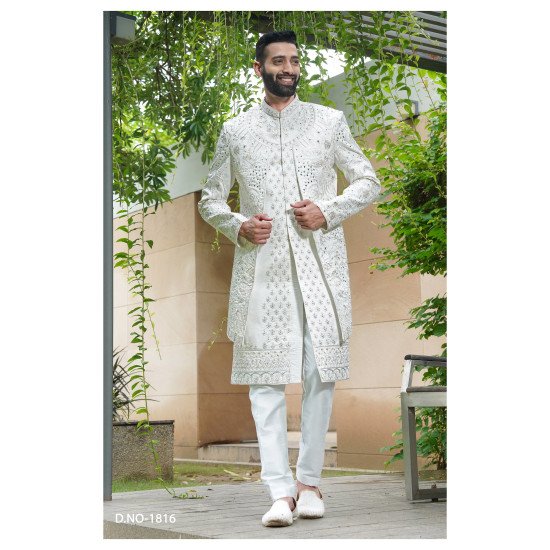 Designer Handwork Wedding Sherwani For Men