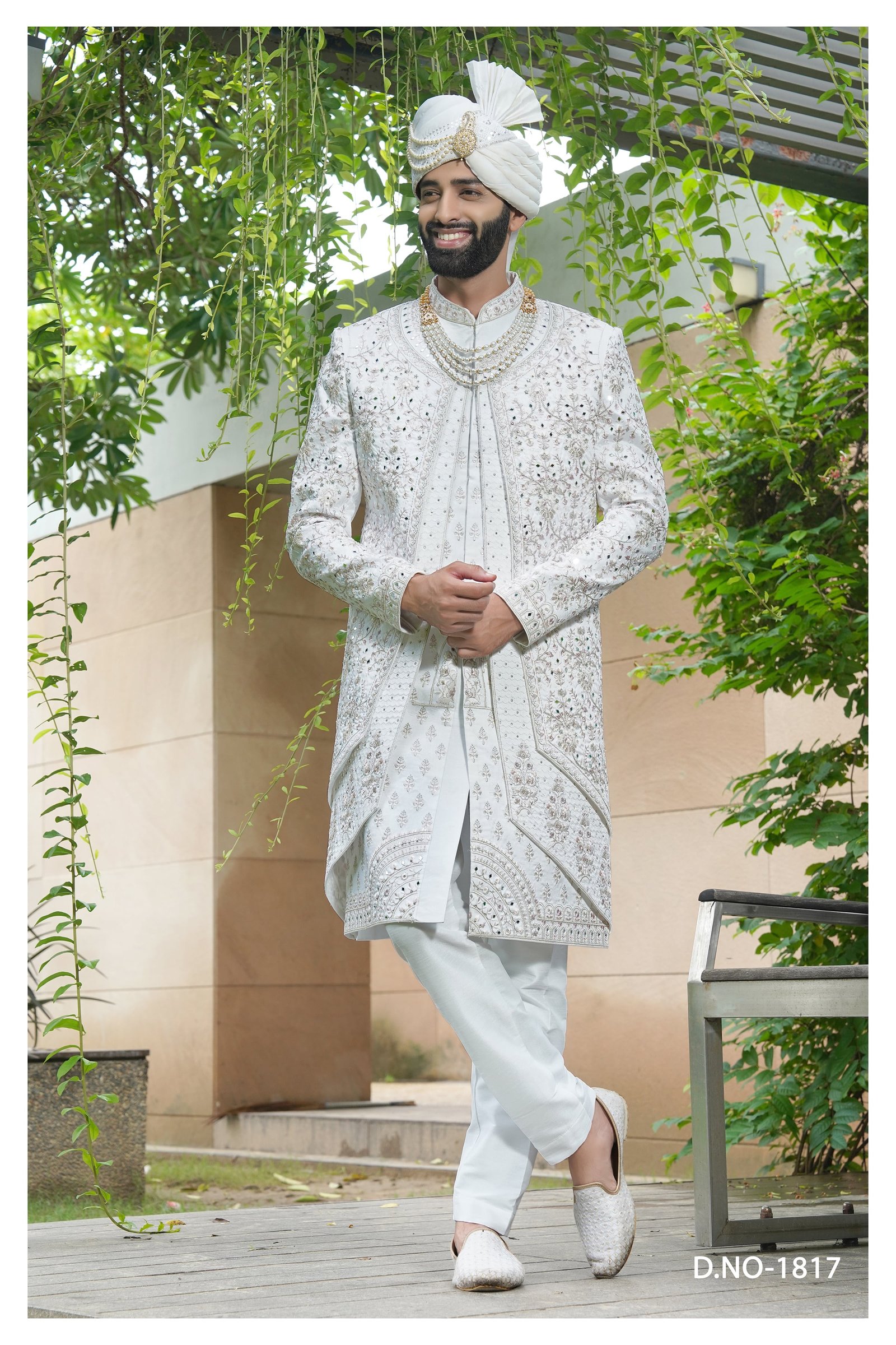 Designer Three Layered Embroidered & Handwork Sherwani