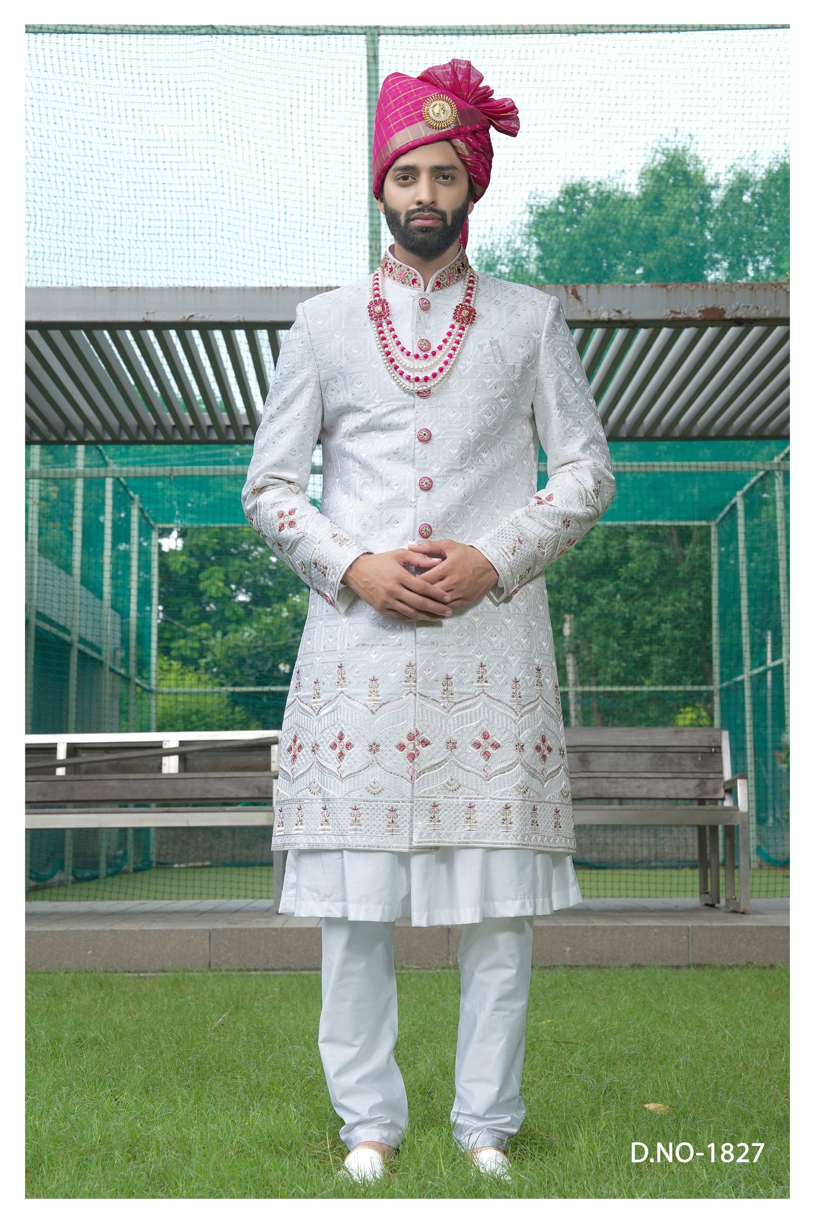 Designer Rani Touch Wedding Sherwani For Groom