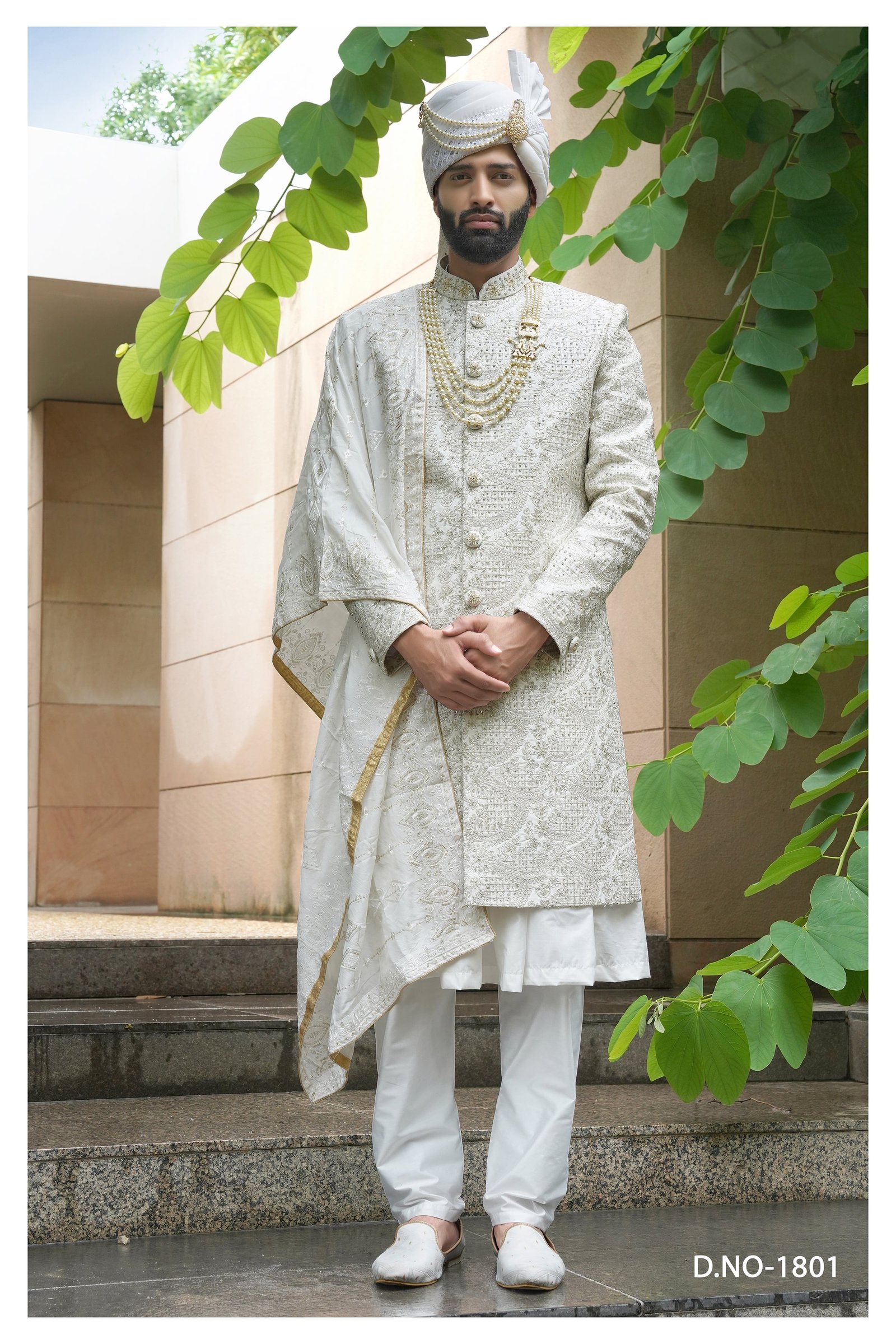 Designer Stone Work Groom Sherwani