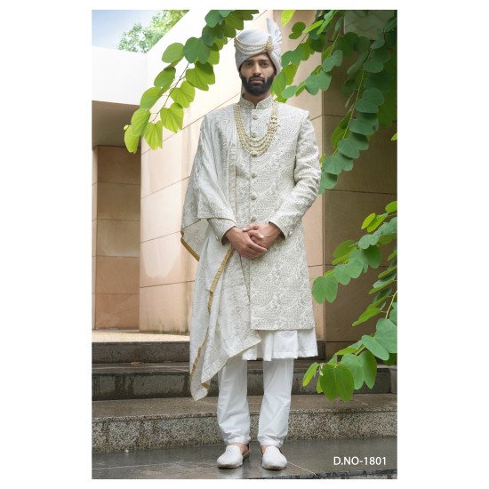Designer Stone Work Groom Sherwani
