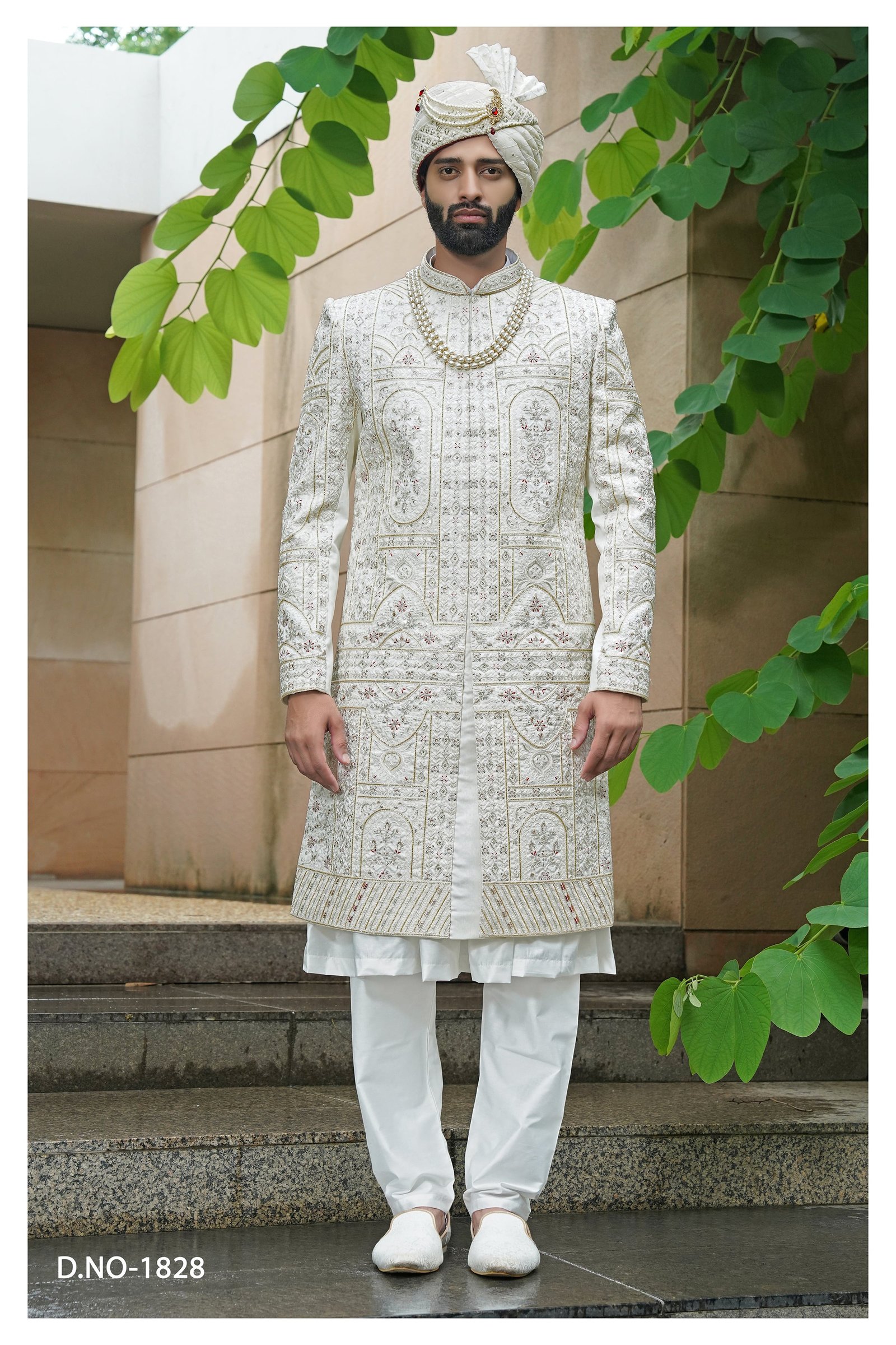 Designer Stone Work Wedding Sherwani For Groom