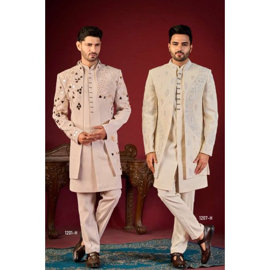 Designer Men's Modern Double Patten Indo with Intricate Detailing